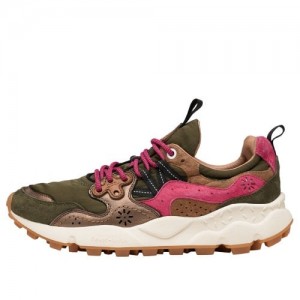 Women's Flower Mountain YAMANO 3 Sneakers Brown / Pink | AUCRQGAK