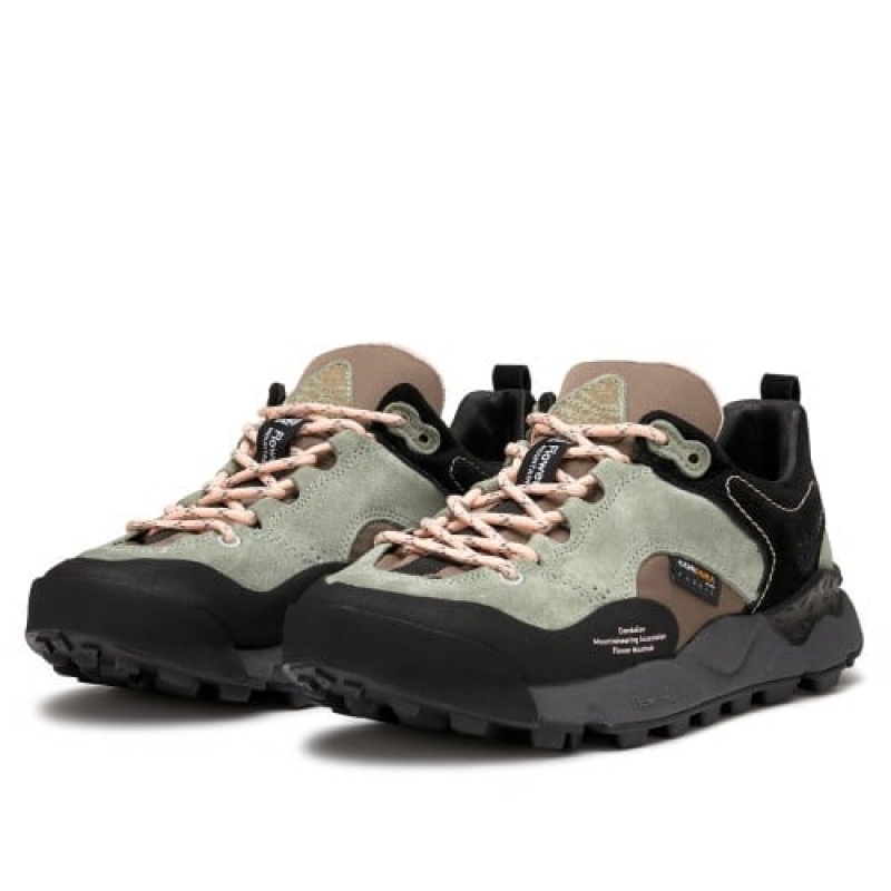 Men's Flower Mountain BACK COUNTRY Sneakers Black / Green | AUOLBQUZ