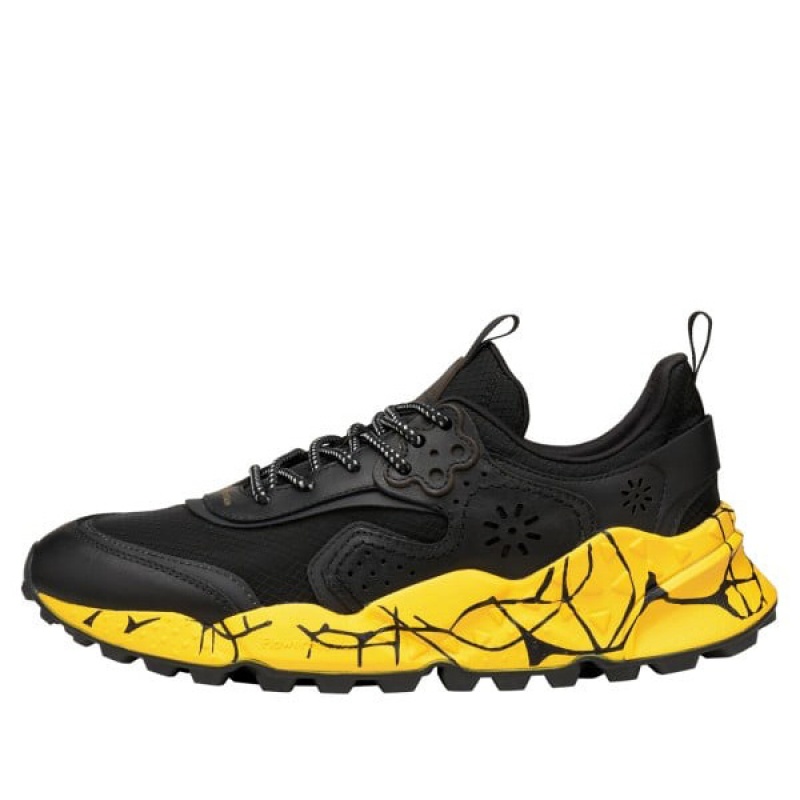 Men\'s Flower Mountain KOTETSU UNI Sneakers Black / Yellow | AUCHNBAU