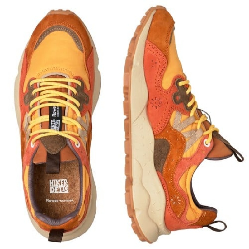 Men's Flower Mountain YAMANO 3 Sneakers Orange | AUJLWDKH