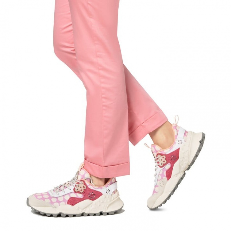 Women's Flower Mountain KOTETSU Sneakers White / Pink | AUBXNLPW