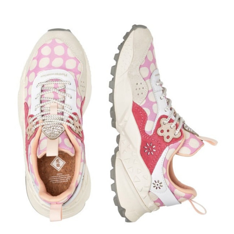 Women's Flower Mountain KOTETSU Sneakers White / Pink | AUBXNLPW