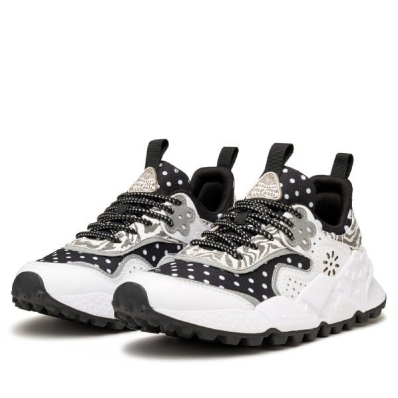 Women's Flower Mountain KOTETSU Sneakers Black / White | AUDWXZLS