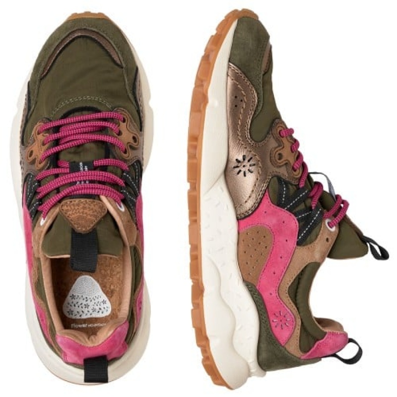 Women's Flower Mountain YAMANO 3 Sneakers Brown / Pink | AUCRQGAK