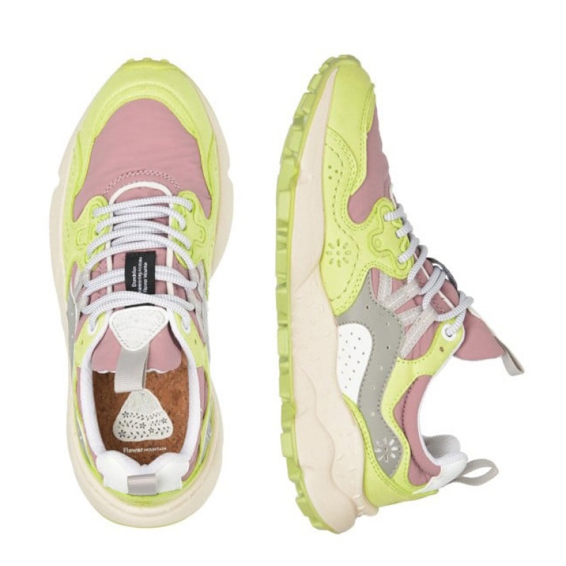 Women's Flower Mountain YAMANO 3 Sneakers Light Green / Pink | AUPTIBYD