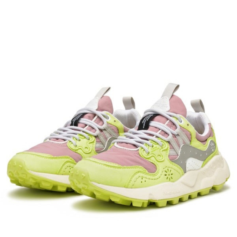 Women's Flower Mountain YAMANO 3 Sneakers Light Green / Pink | AUPTIBYD